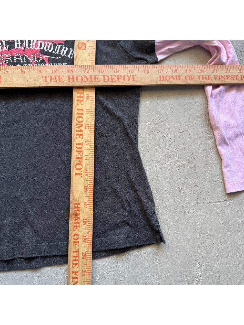 Vintage Y2K Cowgirl Hardware Horse Graphic Layered L/S Gray Pink Tee Size M - Picture 4 of 5